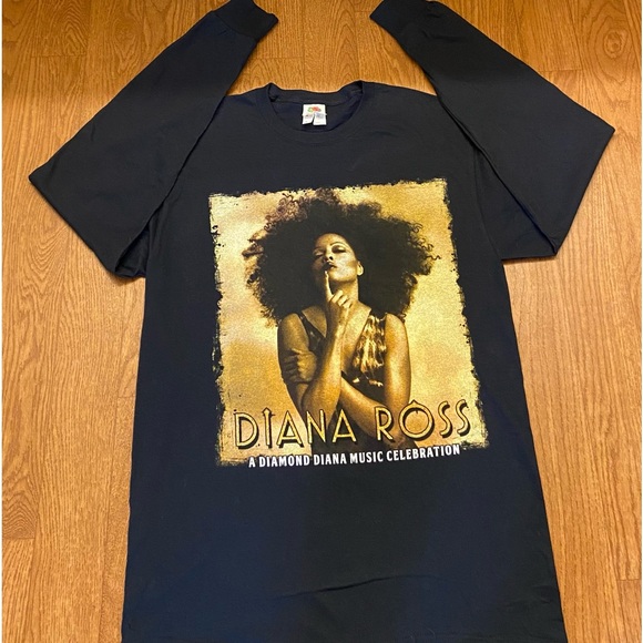 T-Shirt Unisexe Diana Ross Tour - Impression Rouge à Lèvres, Taille XL, Coton Épais